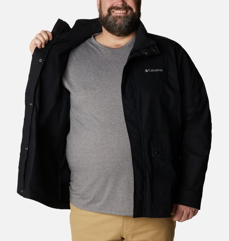 Men's Columbia Tanner Ranch Jackets Black | Plus Size CA-J543C